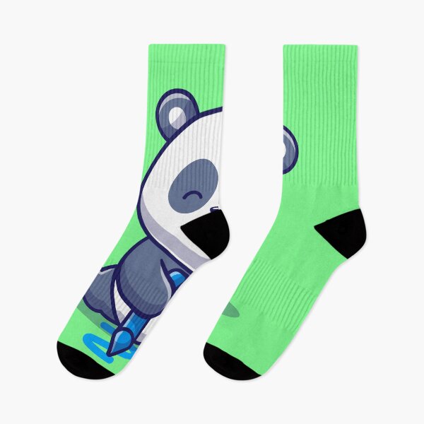 Item preview, Playful Panda Drawing with Crayon Cartoon Vector Icon designed and sold by hjian8219.