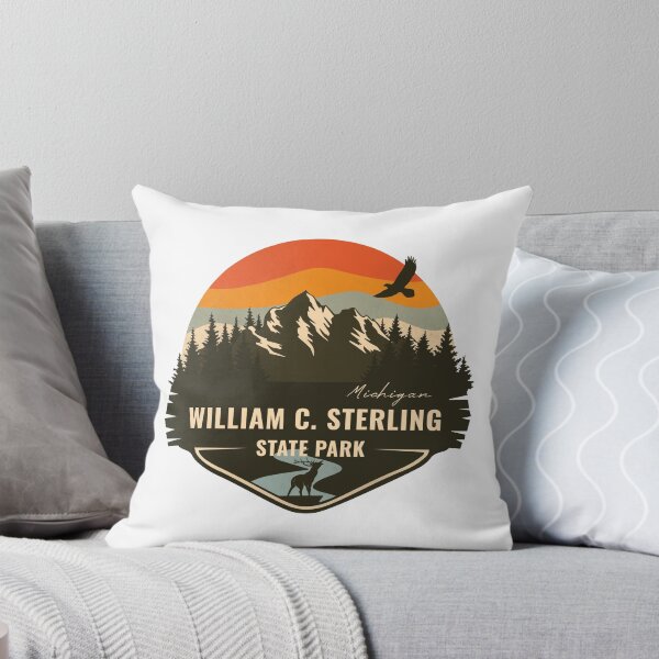 Item preview, William C. Sterling State Park Michigan - MI Retro Mountain Badge designed and sold by mountainfad.