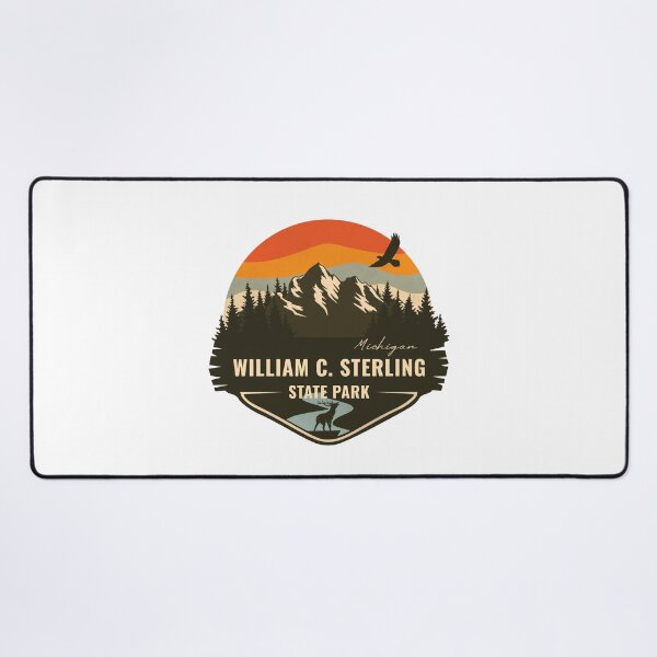 Item preview, William C. Sterling State Park Michigan - MI Retro Mountain Badge designed and sold by mountainfad.