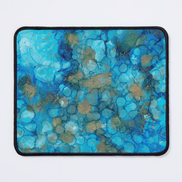 Item preview, Unique abstract blue alcohol ink art designed and sold by Klostee.