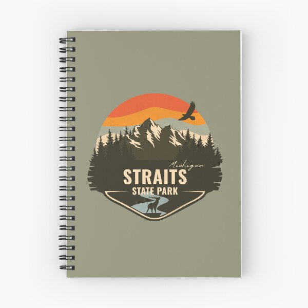 Item preview, Straits State Park Michigan - MI Retro Mountain Badge designed and sold by mountainfad.