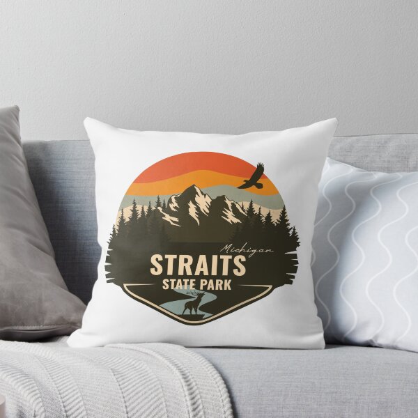 Item preview, Straits State Park Michigan - MI Retro Mountain Badge designed and sold by mountainfad.