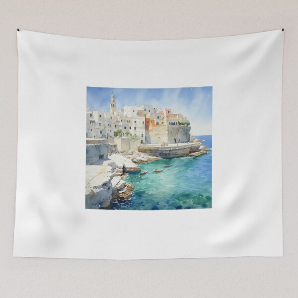Item preview, Watercolor Polignano, Puglia, Italy designed and sold by Mickeymouse2023.