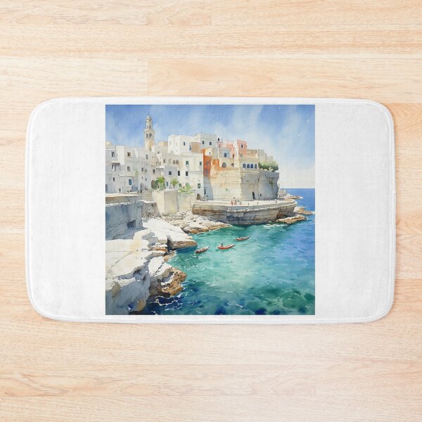 Item preview, Watercolor Polignano, Puglia, Italy designed and sold by Mickeymouse2023.