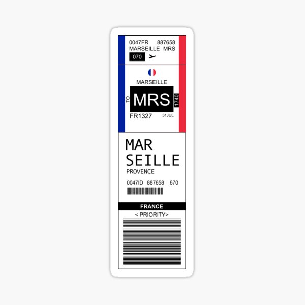 Item preview, Marseille Provence MRS Airport Luggage Tag designed and sold by TravelCamel.