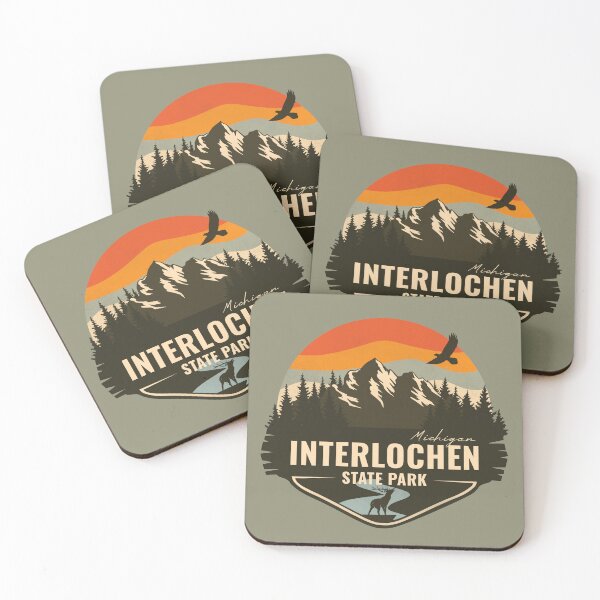 Item preview, Interlochen State Park Michigan - MI Retro Mountain Badge designed and sold by mountainfad.