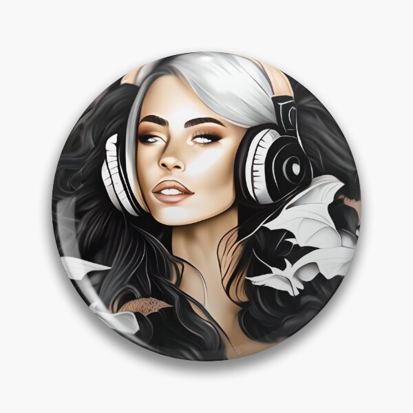 Item preview, HALLOWEEN LADY IN HEADPHONES 1 designed and sold by justyna-s28.