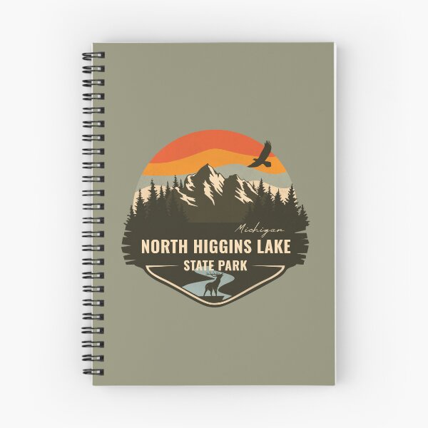 Item preview, North Higgins Lake State Park Michigan - MI Retro Mountain Badge designed and sold by mountainfad.