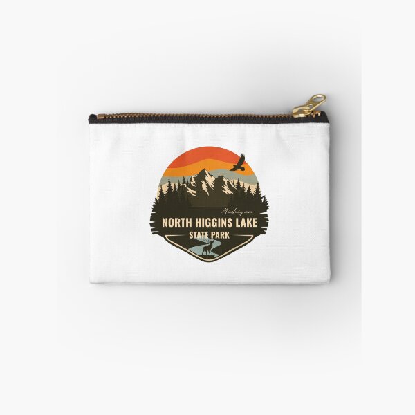 Item preview, North Higgins Lake State Park Michigan - MI Retro Mountain Badge designed and sold by mountainfad.