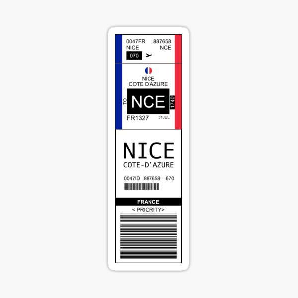 Artikel-Vorschau von Schöner Flughafen-Gepäckanhänger Cote D'Azure NCE France, designt und verkauft von TravelCamel.