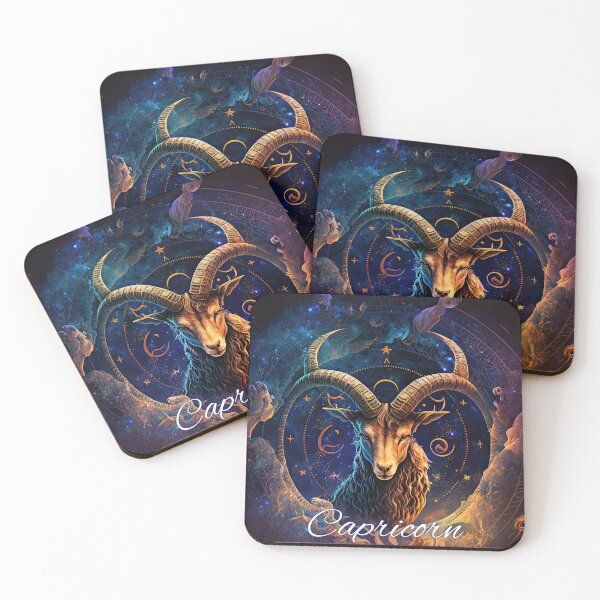 Item preview, Capricorn Astrology Art: The Tenacious Goat and Saturn" designed and sold by ieluxury.