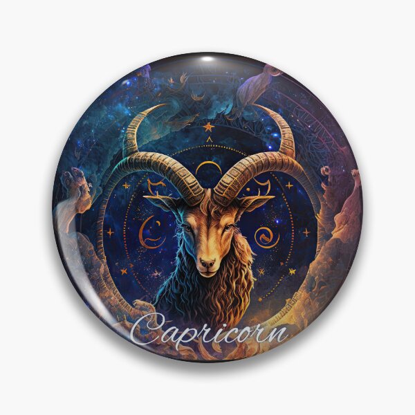 Item preview, Capricorn Astrology Art: The Tenacious Goat and Saturn" designed and sold by ieluxury.