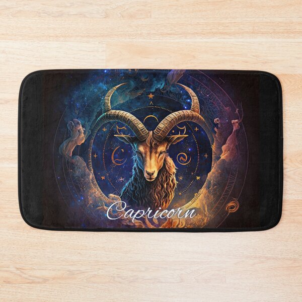 Item preview, Capricorn Astrology Art: The Tenacious Goat and Saturn" designed and sold by ieluxury.