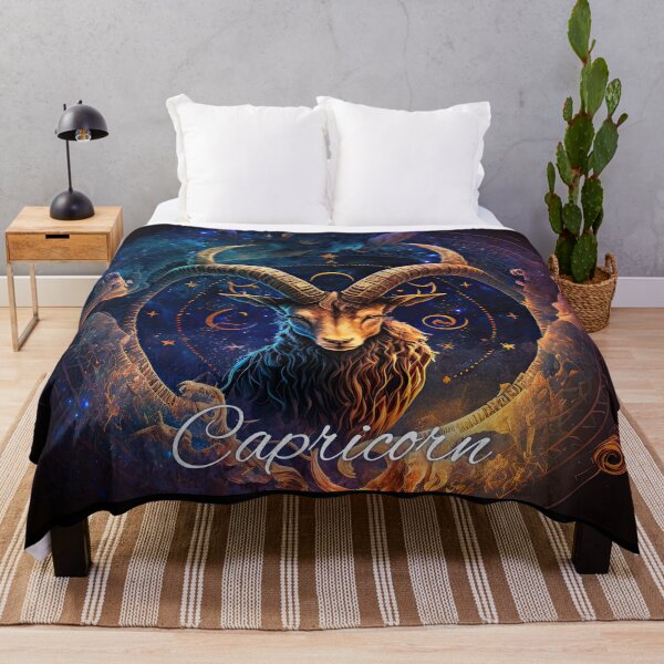 Item preview, Capricorn Astrology Art: The Tenacious Goat and Saturn" designed and sold by ieluxury.
