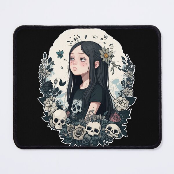 Item preview, Sad Beautiful Girl Illustration Halloween Skulls Graphic designed and sold by iladyclothing.