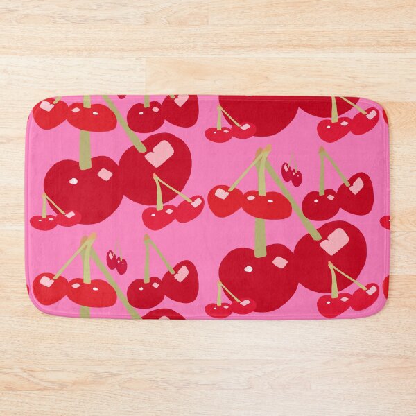 Item preview, Red Cherries on Pink Background - Hand Drawn designed and sold by Victoria Rose.