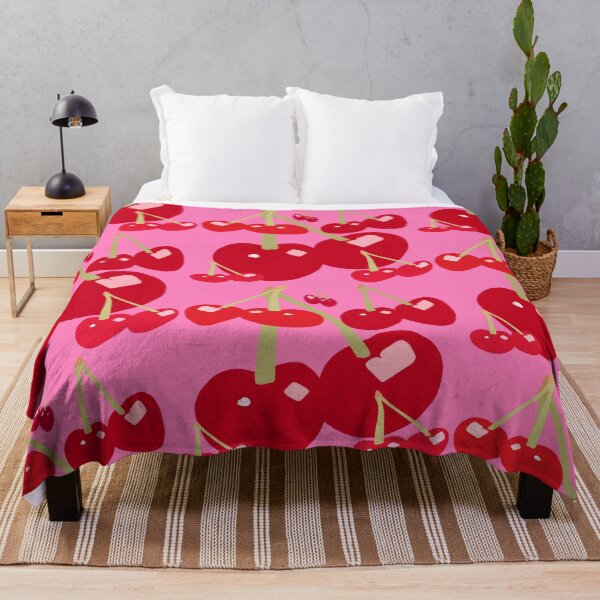 Item preview, Red Cherries on Pink Background - Hand Drawn designed and sold by Victoria Rose.