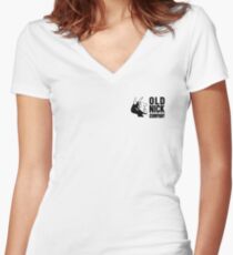 Old Nick Small Logo Black Women's Fitted V-Neck T-Shirt