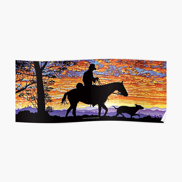 Australian Sunset Drover Poster