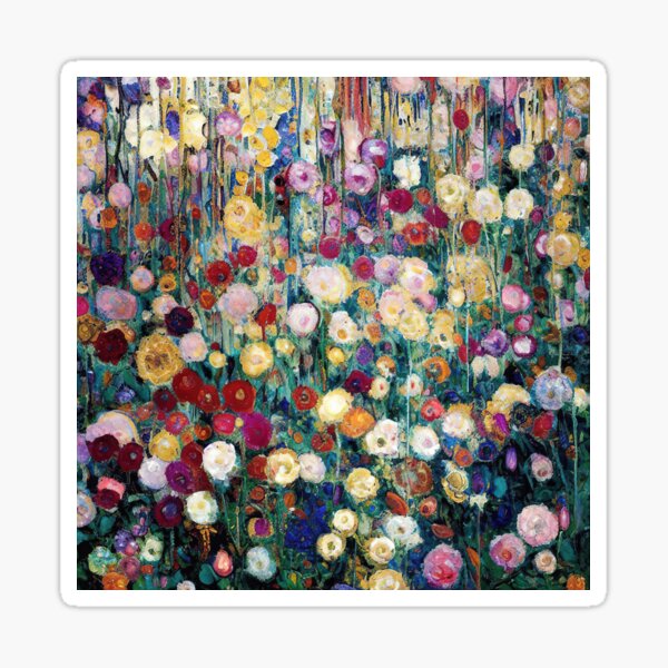 Aperçu de l'œuvre Jardin de fleurs Gustav Klimt créée et vendue par maniacfitness.