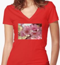 Peach Blossoms Women's Fitted V-Neck T-Shirt