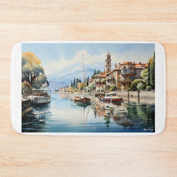 Item preview, watercolor of Lake Maggiore designed and sold by Mickeymouse2023.