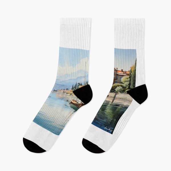 Item preview, watercolor of Lake Maggiore designed and sold by Mickeymouse2023.
