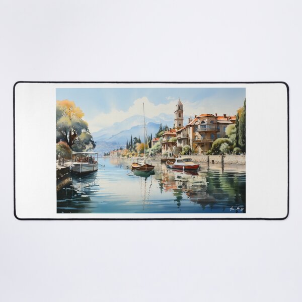 Item preview, watercolor of Lake Maggiore designed and sold by Mickeymouse2023.