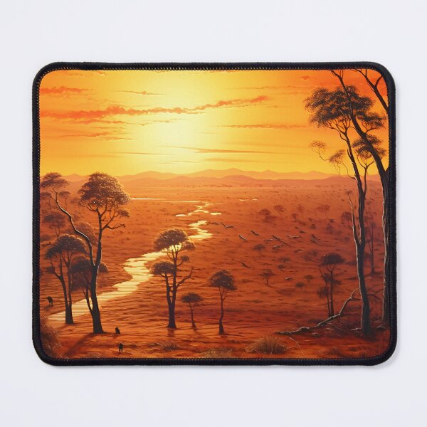 Item preview, Australia Outback at sunset: Golden glow over the red earth designed and sold by Jackflash2023.