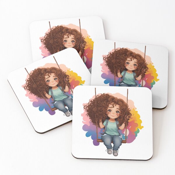 Item preview, Curly Haired Girl Swinging Sticker designed and sold by iladyclothing.