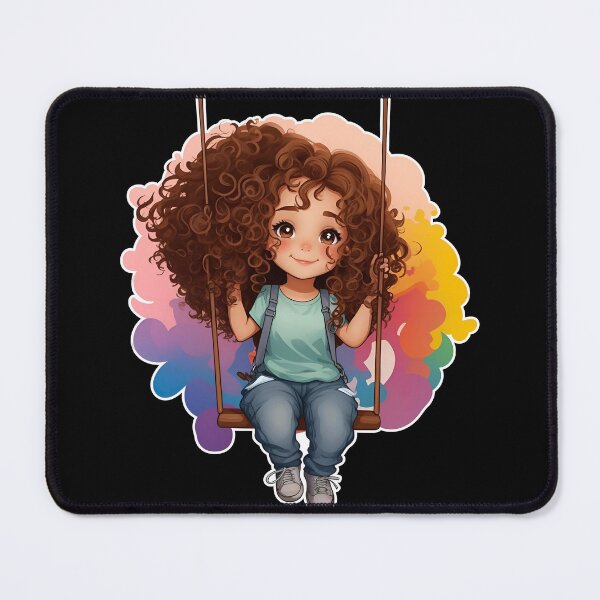 Item preview, Curly Haired Girl Swinging Sticker designed and sold by iladyclothing.