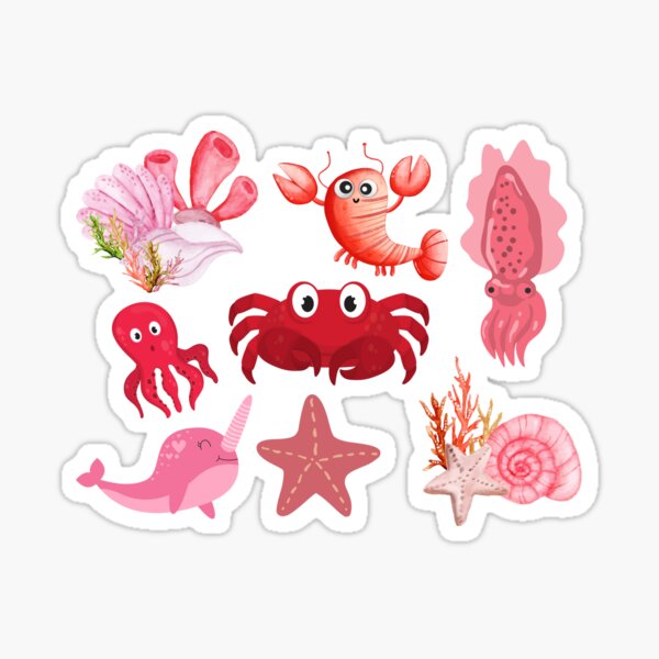 Various marine animals live in the same place Sticker