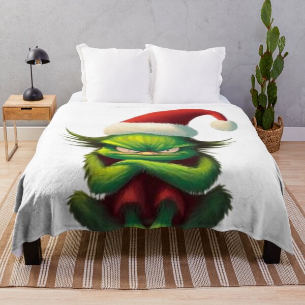 Item preview, Grinch sitting and angry with Christmas hat designed and sold by Crypto-Universe.