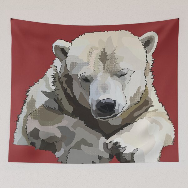 Item preview, Polar Bear on Red Background designed and sold by BeeFoxTree.