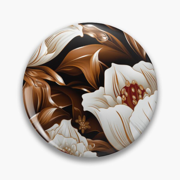 Item preview, Colorful fantasy pattern copper white nougat cream white ornaments metallic tulips designed and sold by G-M-Designs.