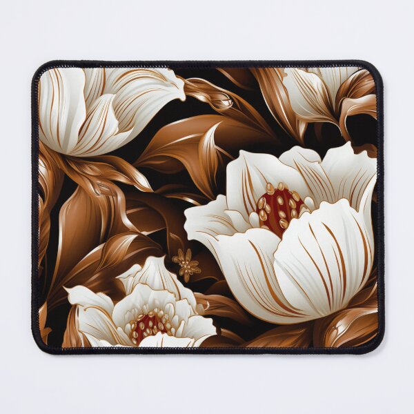 Item preview, Colorful fantasy pattern copper white nougat cream white ornaments metallic tulips designed and sold by G-M-Designs.