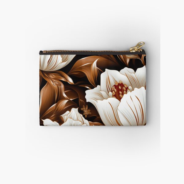 Item preview, Colorful fantasy pattern copper white nougat cream white ornaments metallic tulips designed and sold by G-M-Designs.