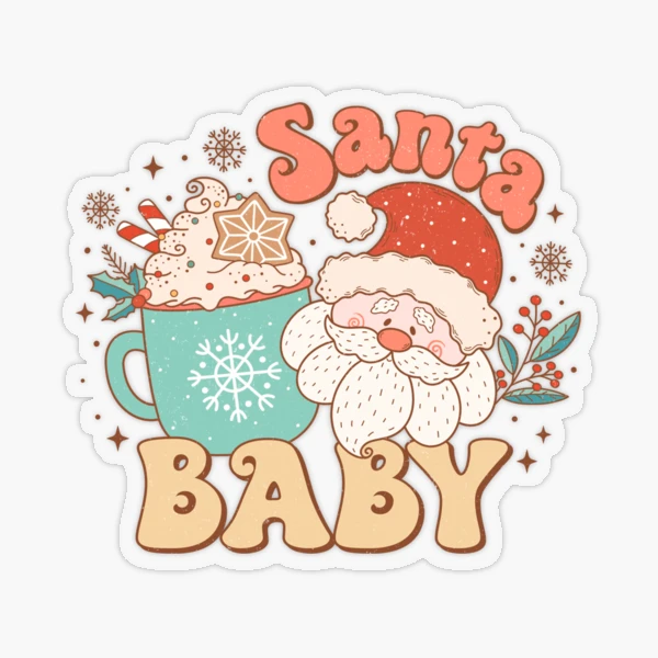 Christmas stuff! - cute retro vintage christmas print Sticker for Sale by  Neehovv