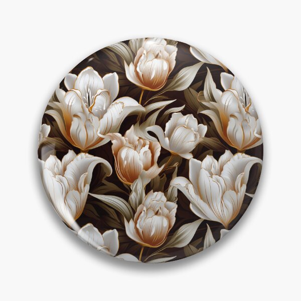 Item preview, Colorful fantasy pattern copper white nougat cream white ornaments metallic tulips designed and sold by G-M-Designs.