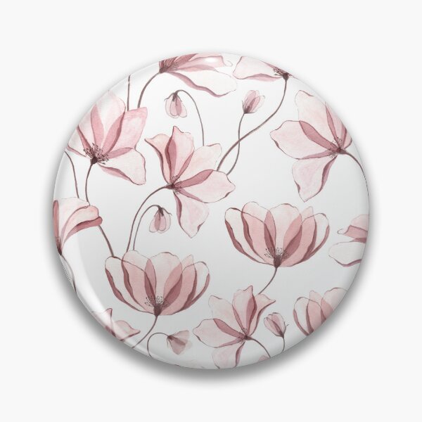 Item preview, Translucent poppy watercolor ornate print. Transparent blush anemones. Spring floral romantic illustration designed and sold by likapix.