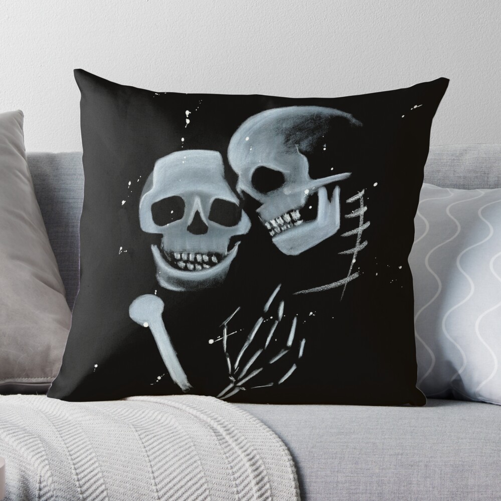 Edgar Allan Poe Inspired Gothic Throw Pillows Ravens Skulls 