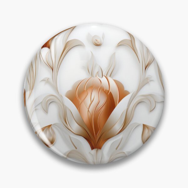 Item preview, Colorful fantasy pattern copper white nougat cream white ornaments metallic tulips designed and sold by G-M-Designs.