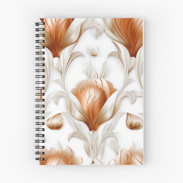 Item preview, Colorful fantasy pattern copper white nougat cream white ornaments metallic tulips designed and sold by G-M-Designs.