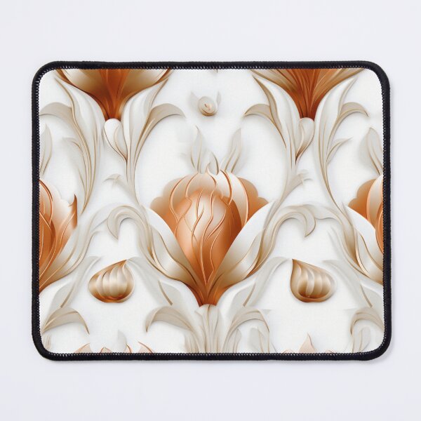 Item preview, Colorful fantasy pattern copper white nougat cream white ornaments metallic tulips designed and sold by G-M-Designs.
