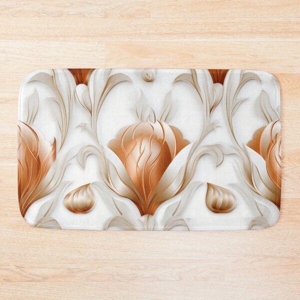 Item preview, Colorful fantasy pattern copper white nougat cream white ornaments metallic tulips designed and sold by G-M-Designs.