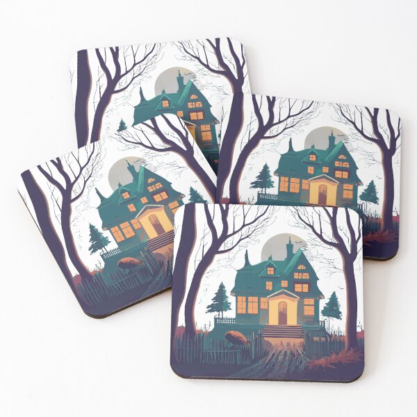 Item preview, Spooky Haunted House and Full Moon Halloween Design designed and sold by ArtQueen777.