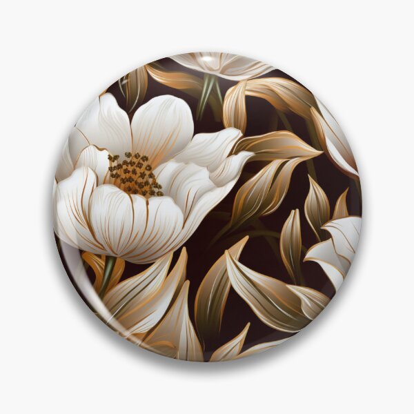 Item preview, Colorful fantasy pattern copper white nougat cream white ornaments metallic tulips designed and sold by G-M-Designs.