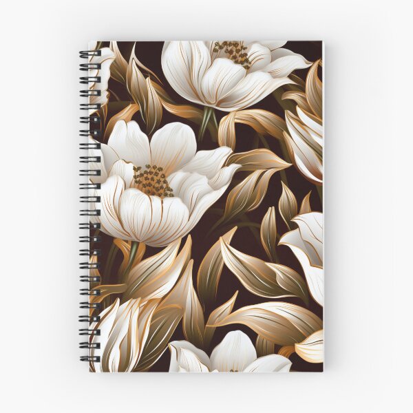 Item preview, Colorful fantasy pattern copper white nougat cream white ornaments metallic tulips designed and sold by G-M-Designs.