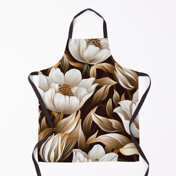 Item preview, Colorful fantasy pattern copper white nougat cream white ornaments metallic tulips designed and sold by G-M-Designs.