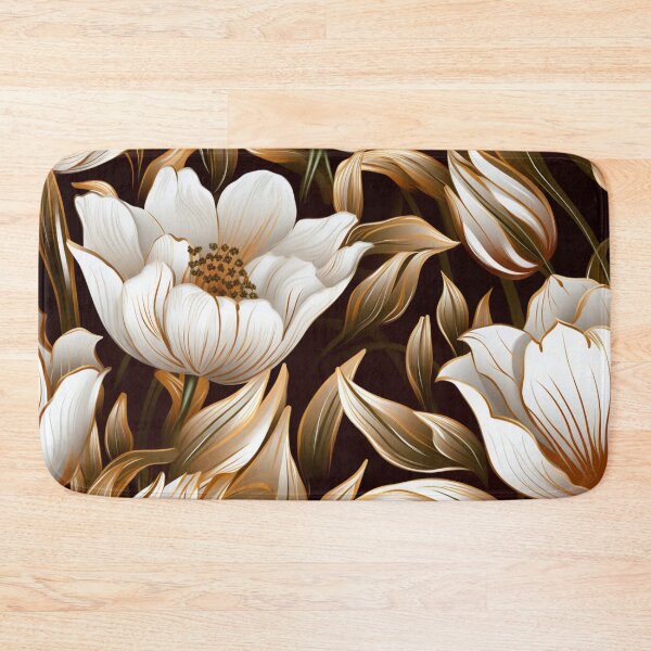 Item preview, Colorful fantasy pattern copper white nougat cream white ornaments metallic tulips designed and sold by G-M-Designs.